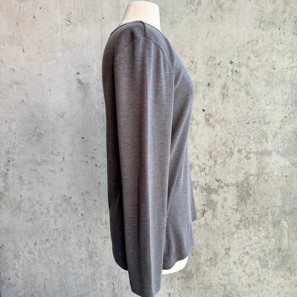 Vintage Women's Lauren Ralph Lauren XL Gray Long Sleeve Arm Cargo Pocket Tee - Picture 6 of 12